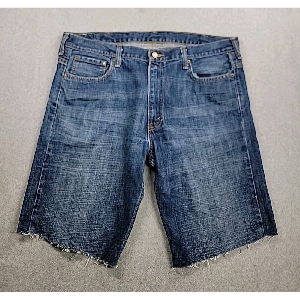 Vintage Levis 569 Denim Shorts Mens 40 42x12 Jorts High Blue Distressed Cotton